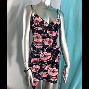 Super Cute Velvet Dress! Dark Blue with Pink. Sexy